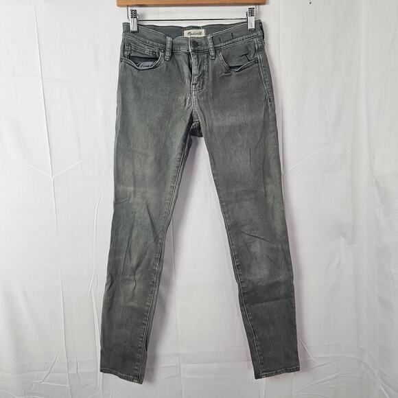 Madewell Jeans Womans 25 Olive Green Skinny Skinny Denim Pant Jeggings 26x27 - Picture 1 of 11